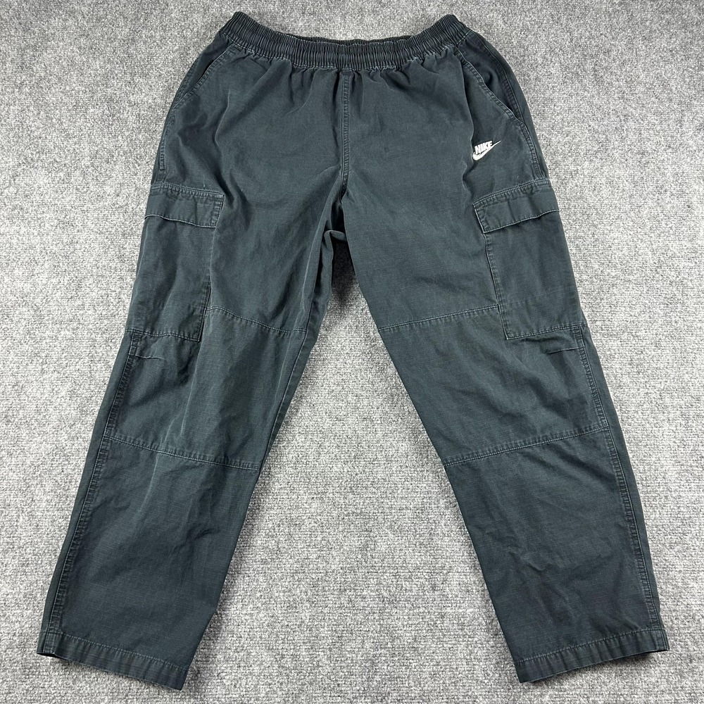 Nike Cargo Pants Mens 33x30 Blue Elastic Waist Drawstring Club DX0613-010